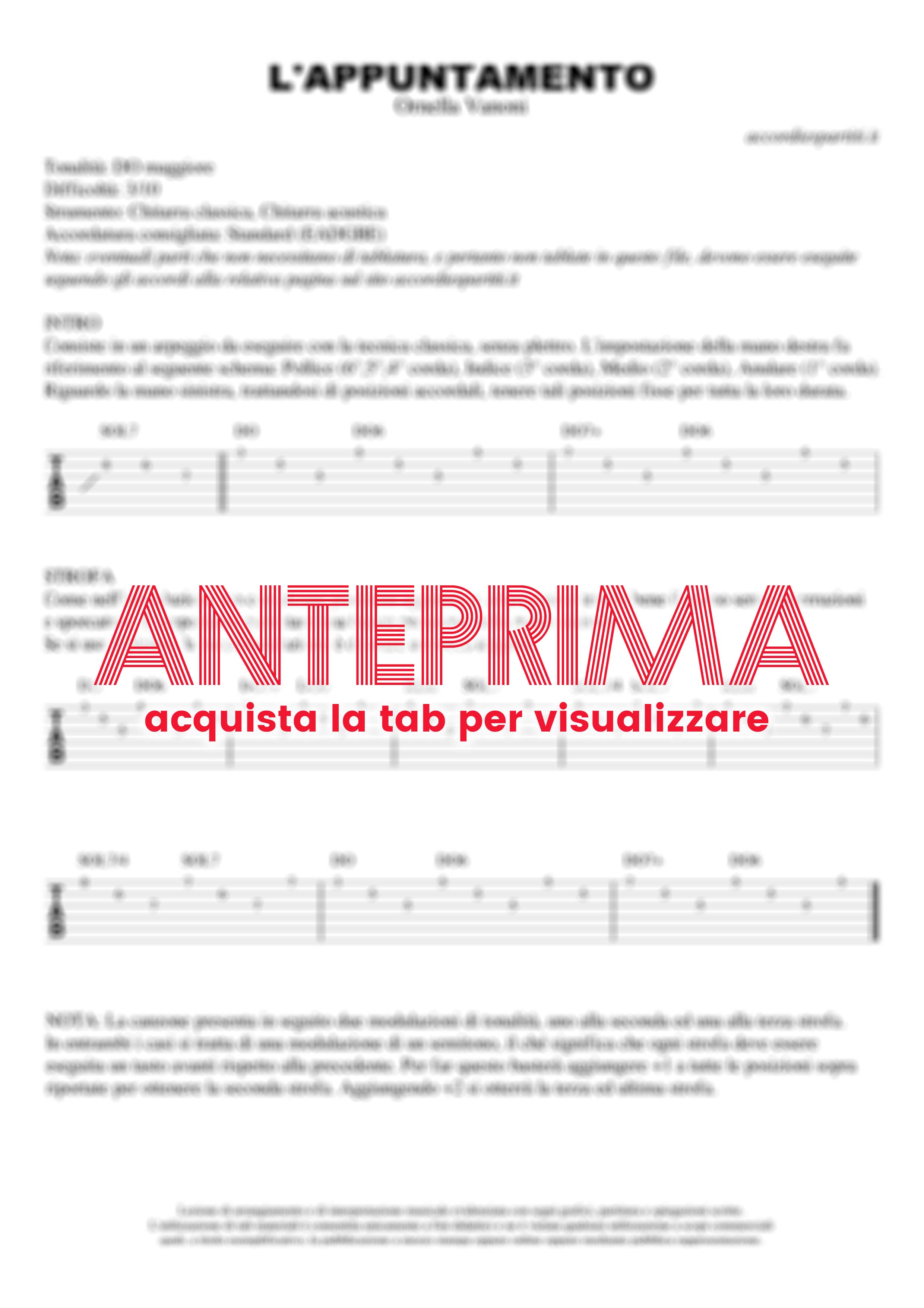 L Appuntamento Tab Chitarra 100 Corretta